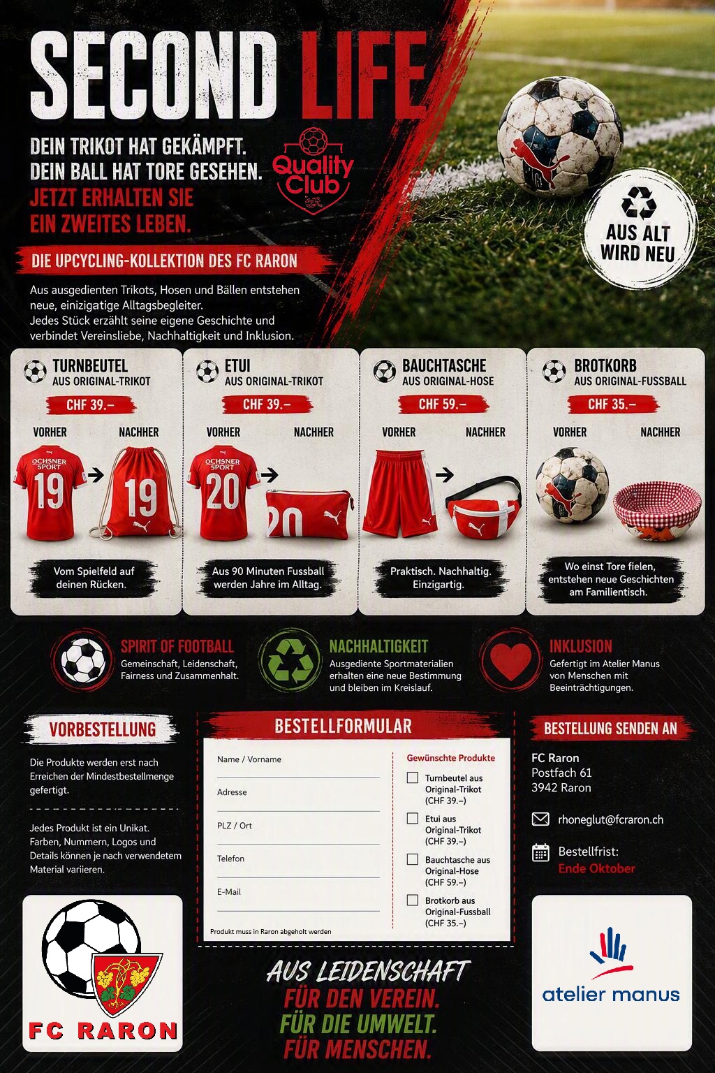 Second Life – Das FC Raron Upcycling Projekt